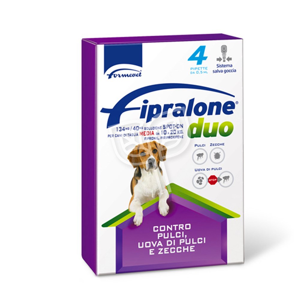 FIPRALONE DUO SPOT-ON CANE MEDIO - 4 PIPETTE